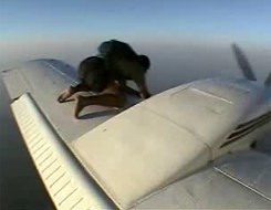 Skydiver wing walks