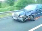 Wrecked Mercedes Carries On Driving